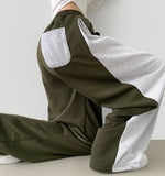 Two-Way Jogger Wide Side Folding Cut Two-Tone Training Pants