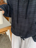 Tsuke Vintage String Check Long Sleeve Hood