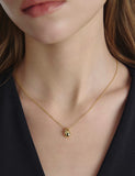 Champagne Full Moon Silver Mary Bowl Necklace