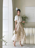 Melen Square Neck Puff Blouse