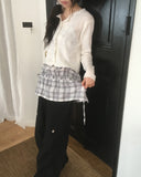 Sakura Frill Wave Wool Knit Cardigan