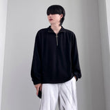 Skin Half Neck Knit Sweatshirt