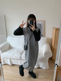 Melphen V-neck Knit Vest One Piece