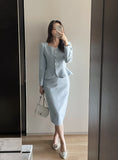 Anibelle Heartneck Tweed Peplum Jacket