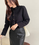 Demit Dumble Fluffy Crop Cardigan Jacket