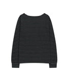 STRIPE PRESENT ONE SHOULDER LS TEE