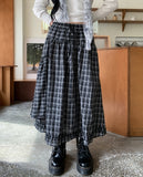 Maeve Unbalance Check Long Skirt