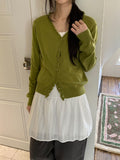 Rico Frill V-Neck Knit Cardigan