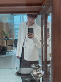 Shaki Tweed Round Jacket