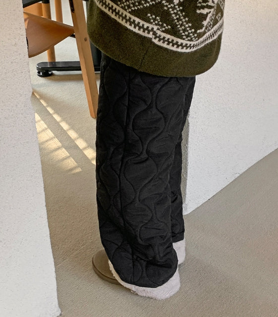 【BAON】Kemin banding fleece quilted pants BAON (バオン) - ケミンバンディングフリースキルティングパンツ