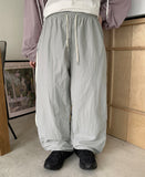 Shoeton track color matching banding wide pants