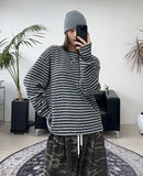 Iken Striped Waffle Crop Top