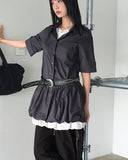 Veron Frill Color Matching Nylon Wide Two-Way Pants