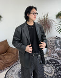 Pra leather over blazer