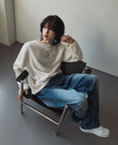 Prism boat neck knit long sleeve T-shirt