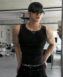 Pigmented Damage Detail Muscle Fit Sleeveless