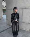 Doble washing denim wide pants
