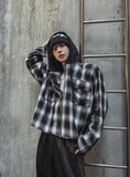 Philly loose fit checked hoodie jacket