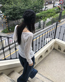 Tida Overfit Punching See-through Long-Sleeve Knit