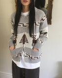 Dumong Deer Nordic Overfit Two-Way Knit Zip-Up Cardigan