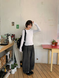 [unisex] Laryuki Pintuck Denim Wide Pants
