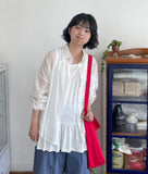 Lisons Summer Color See-through Long Sleeve Shirt