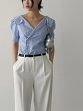 Pastel one-tuck wide slacks