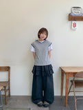 [BAONHAUS] Simbs Linen Tiered Frill Banding Skirt Pants