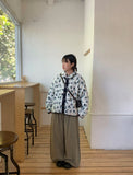 Yokone Fleece Flower Collar Jacket