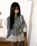 Dean Two Button Round Neck Wool Cardigan