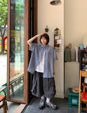 [unisex] Golit Rivet Nylon Banding Cargo Bermuda Pants