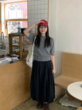 Moei round wool short sleeve knit