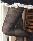 Paz Rose Flower See-Through Pants Stockings