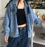 STONE WASHING OVER CARDIGAN