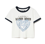 (W) DOODLE HEART RINGER HALF T