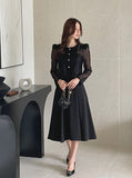 Gret See-through Pearl Puff Jacket Blouse