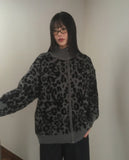 Dotty Leopard Knit Zip-Up