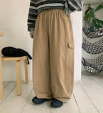 [BAONHAUS] Barmila cargo banding pants - Peach fuzz ver