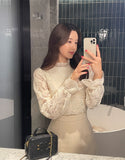 Gendia Frill Lace Brushed Blouse
