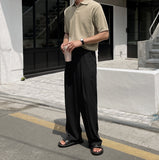 Sling deep tuck wide slacks