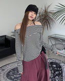 Eldon Shoulder Button Stripe T-Shirt