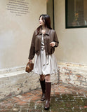 Kellyanne Collar String Leather Jacket