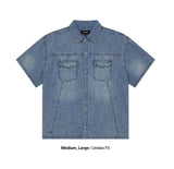 DENIM STUD HALF SHIRT