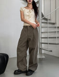 Leca Adjust Pintuck Balloon Nylon Pants