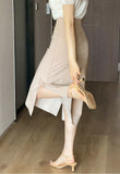 Wender Basic Slit Mermaid Banding Skirt