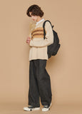 ARGYLE STRIPE V NECK SWEATER