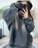 Hollen denim washed over hoodie