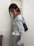 Hoan Lace Sleeveless Shirring Hood Zip-Up