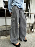 Balloon Stitch Cargo String Denim Pants