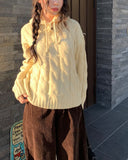 Dren Balaclava Cable Knit Hood Set